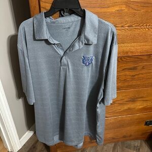 Gray Polo Shirt with Wildcat Logo
